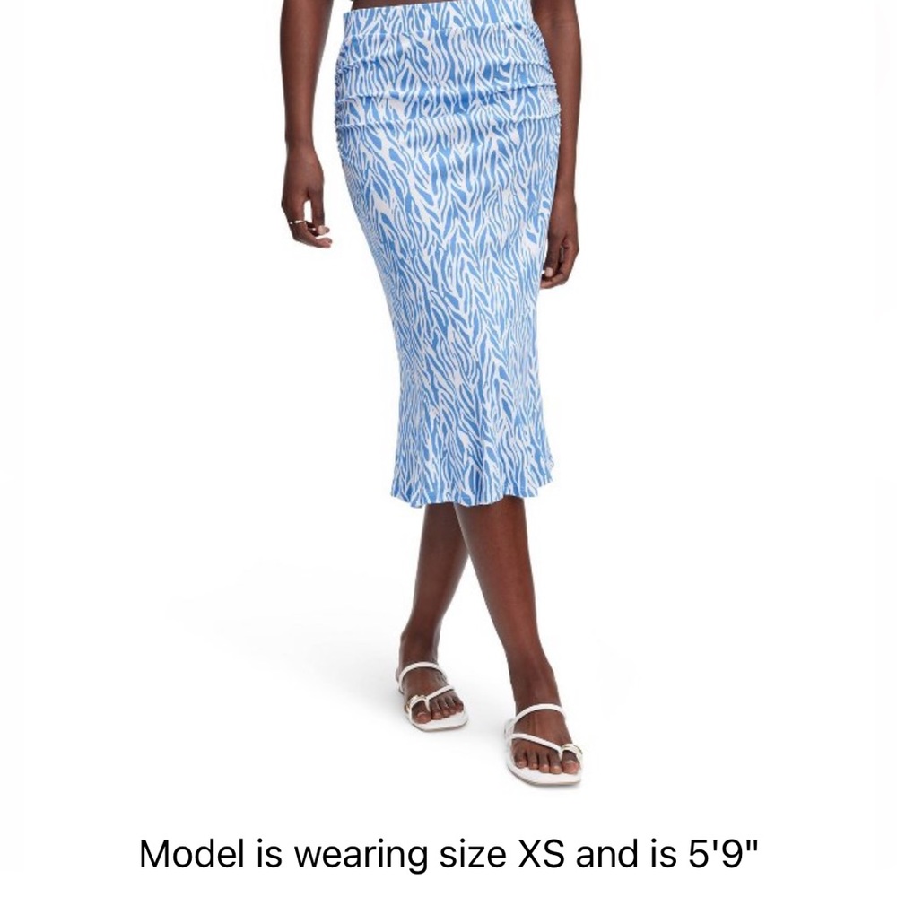 Women's A-Line Sea Twig Blue Skirt - DVF for Target M